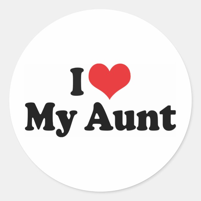 Sticker Rond J'aime ma tante (Devant)