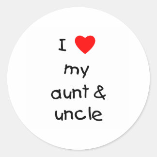 Sticker Rond J'Aime Ma Tante Et Mon Oncle
