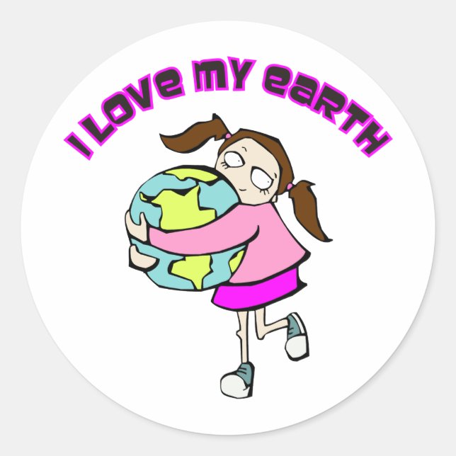 Sticker Rond J'Aime Ma Terre (Devant)