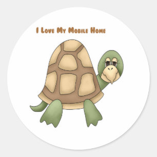 Sticker Rond J'Aime Ma Tortue Mobile Home