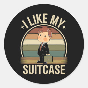 Sticker Rond J'Aime Ma Valise Vintage Trump Sootcase Virale Me