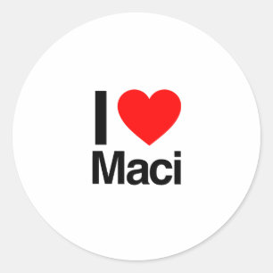 Sticker Rond j'aime maci