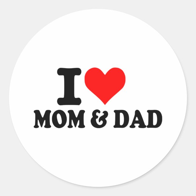 Sticker Rond J'aime maman et papa (Devant)