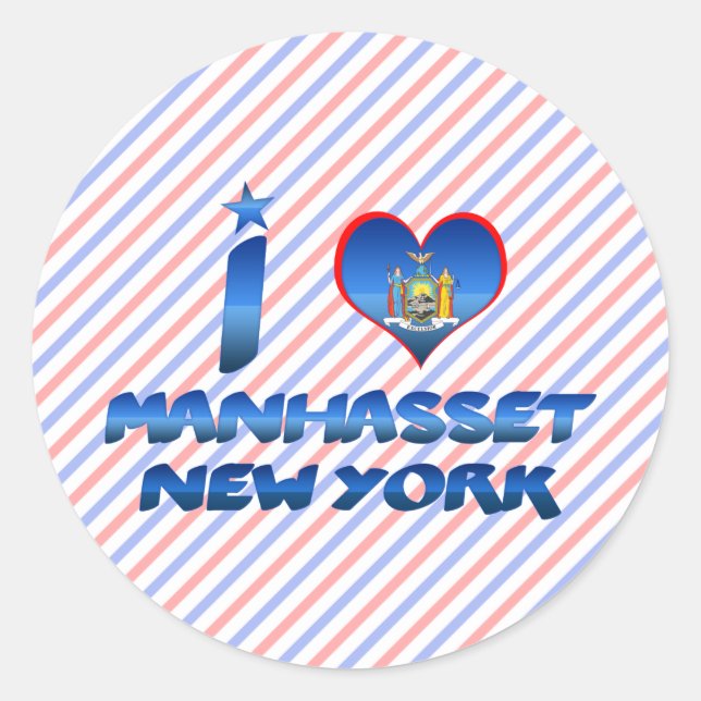 Sticker Rond J'aime Manhasset, New York (Devant)