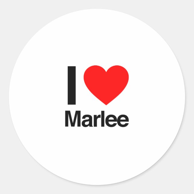 Sticker Rond j'aime marlee (Devant)