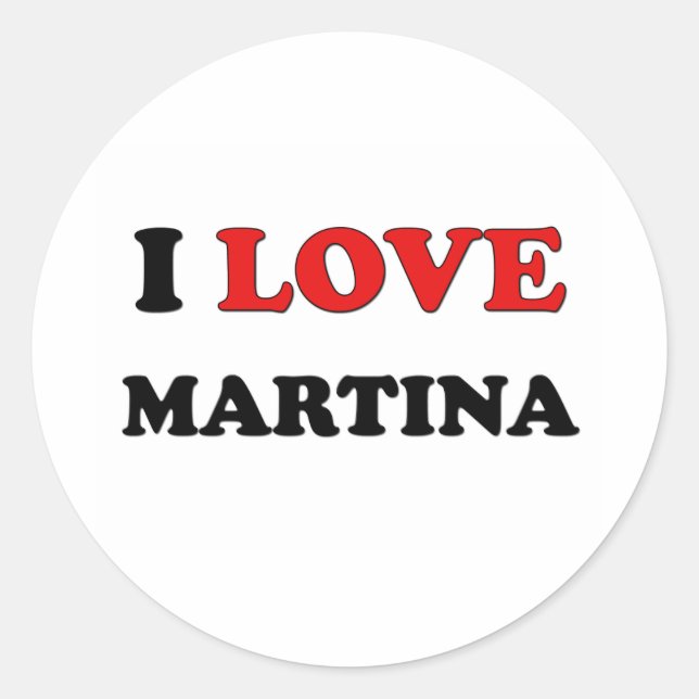 Sticker Rond J'aime Martina (Devant)
