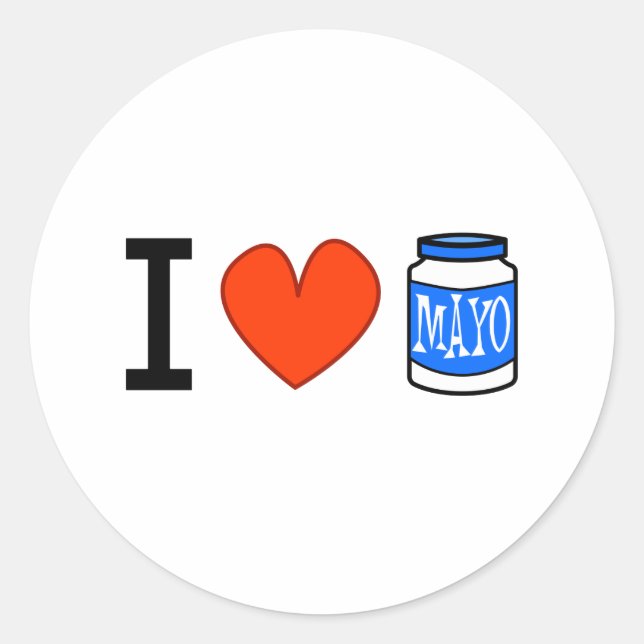 Sticker Rond J'Aime Mayo ! (Devant)