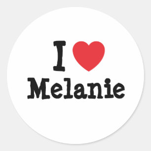 Sticker Rond J'aime Mélanie coeur T-shirt