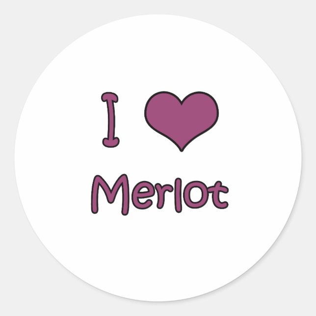 Sticker Rond J'aime Merlot (Devant)