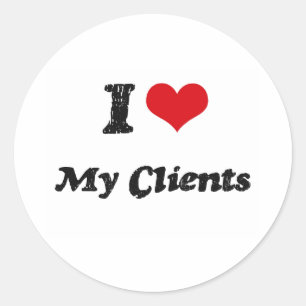 Sticker Rond J'aime mes clients