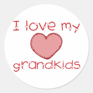 Sticker Rond J'aime mes grandkids