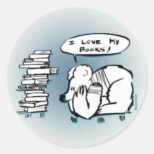 Sticker Rond J'Aime Mes Livres !