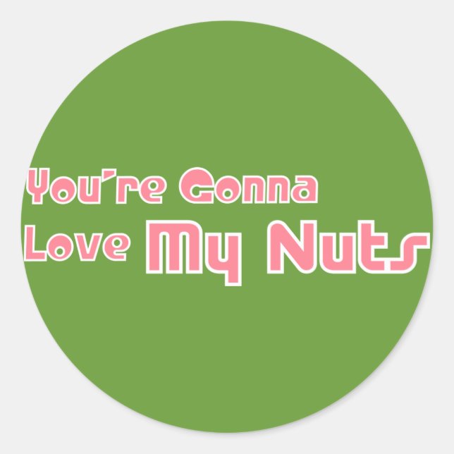 Sticker Rond J'aime mes noix (Devant)