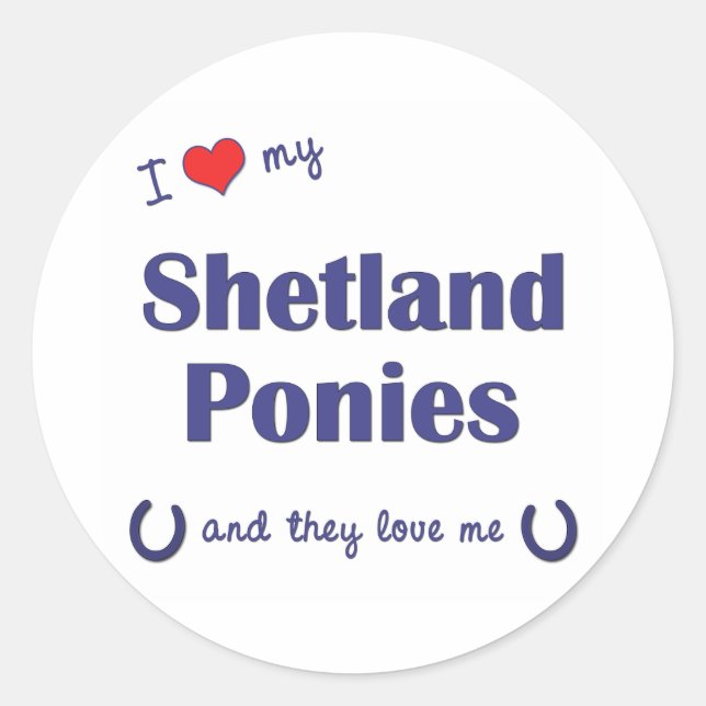Sticker Rond J'Aime Mes Ponies Shetland (Ponies Multiples) (Devant)