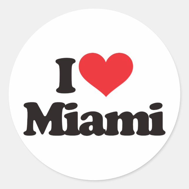 Sticker Rond J'aime Miami (Devant)