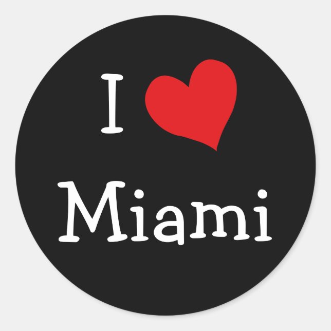 Sticker Rond J'aime Miami (Devant)