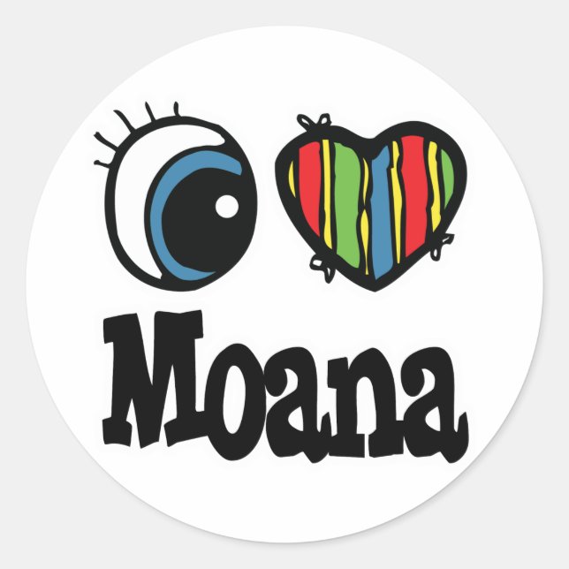 Sticker Rond J'aime Moana (Devant)