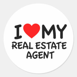 Sticker Rond J'aime mon agent immobilier