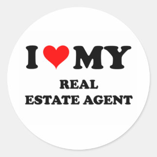 Sticker Rond J'aime mon agent immobilier