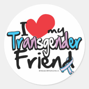 Sticker Rond J'aime mon ami de transsexuel