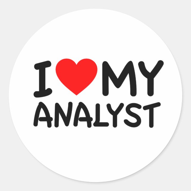 Sticker Rond J'aime mon analyste (Devant)