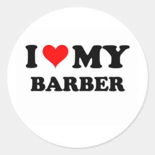 Sticker Rond J'Aime Mon Barbier
