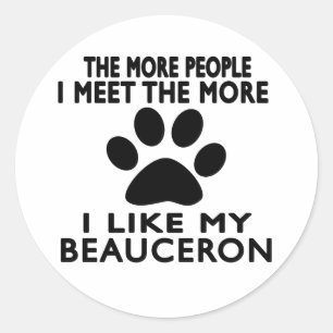 Sticker Rond J'aime mon Beauceron.