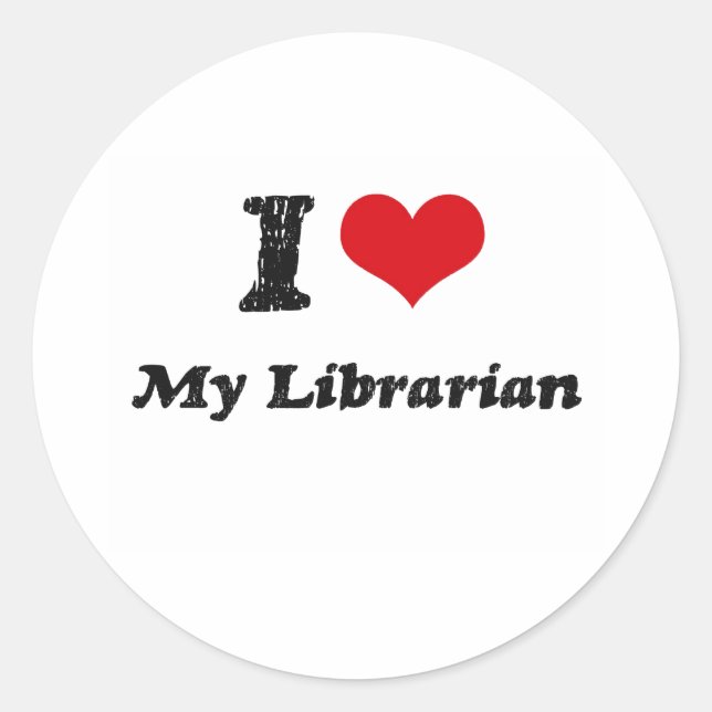 Sticker Rond J'aime mon bibliothécaire (Devant)