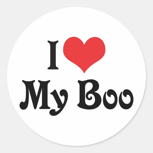 Sticker Rond J'aime mon Boo (Devant)