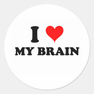 Sticker Rond J'aime mon cerveau