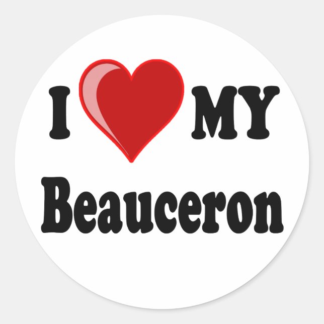 Sticker Rond J'Aime Mon Chien De Beauceron (Devant)