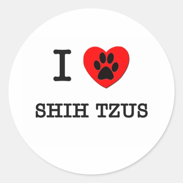 STICKER ROND J'AIME MON CHIH TZUS (Devant)