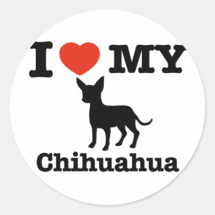 Sticker Rond J'aime mon Chihuahua
