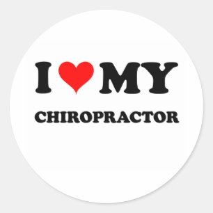Sticker Rond J'Aime Mon Chiropraticien
