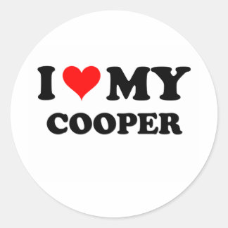 Sticker Rond J'Aime Mon Cooper