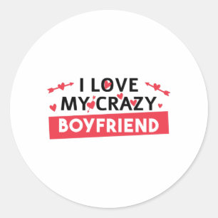 Sticker Rond J'aime mon copain fou
