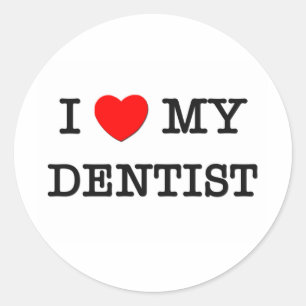 Sticker Rond J'aime mon DENTISTE
