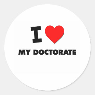 Sticker Rond J'aime mon doctorat