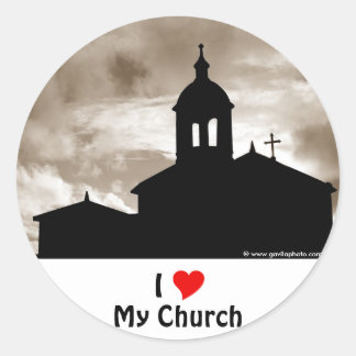 Sticker Rond J'aime mon église