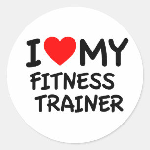 Sticker Rond J'aime mon entraîneur de fitness