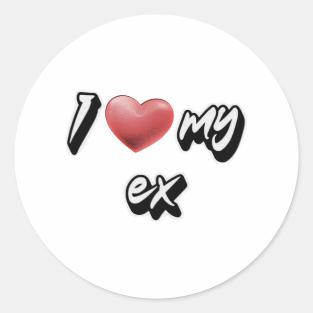 Sticker Rond J'aime mon ex (Devant)