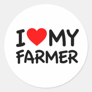 Sticker Rond J'aime mon fermier