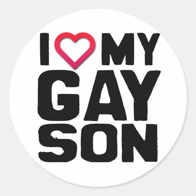 Sticker Rond J'aime mon fils gay (Devant)