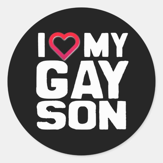 Sticker Rond J'aime mon fils gay (Devant)