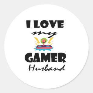 Sticker Rond J'aime mon Gamer Husband Funny Gaming T-Shirt