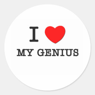 Sticker Rond J'aime mon génie