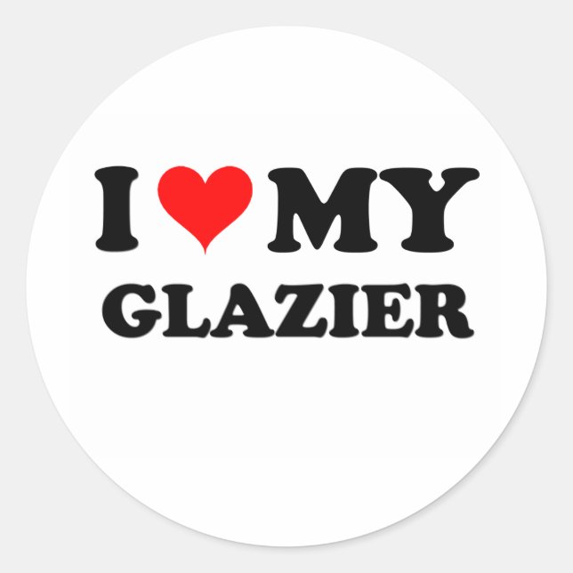 Sticker Rond J'Aime Mon Glazier (Devant)