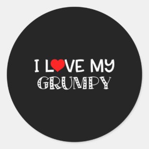 Sticker Rond J'Aime Mon Grumpy T Shirt Fête des pères Grand Cad