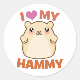 Sticker Rond J'Aime Mon Hammy