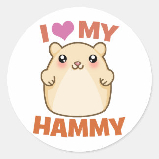 Sticker Rond J'Aime Mon Hammy